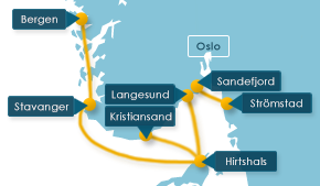 Routenkarte Norwegen Schweden Dänemark